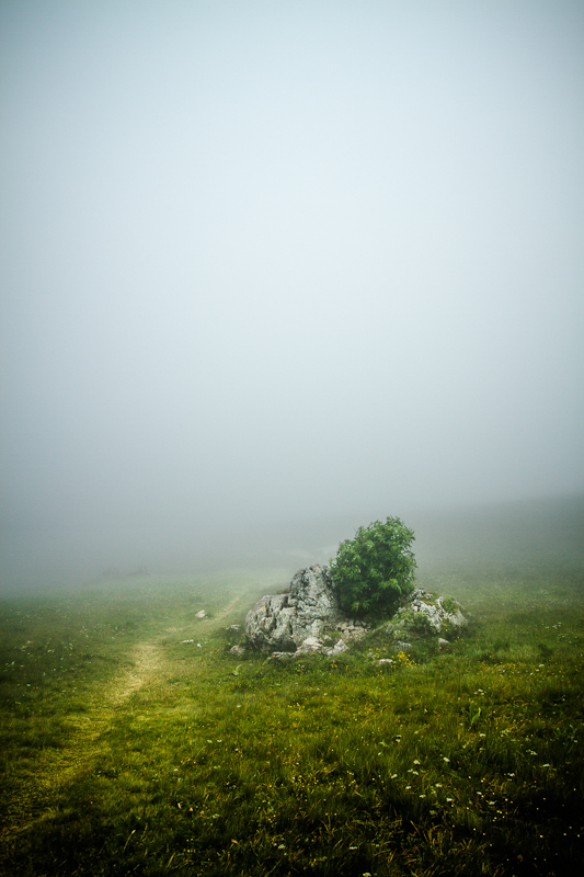 Descente de Charmant Som dans le brouillard